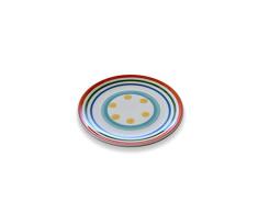 Zafferano Serie Circus - Plato liso de cerÃ¡mica, decorado a mano, fabricado en Italia, lavable en lavavajillas y resistente en microondas, diÃ¡metro de 20,5 cm, 6 unidades, multicolor
