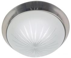 Niermann Standby a + + to E, Plafón Anillo decorativo níquel mate, cristal y metal, satinado, 25 x 25 x 8 cm