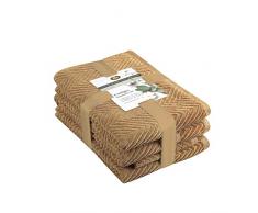 GÃ¶zze - Set de toallas de rizo, 2 toallas de mano (50 x 100 cm), 2 toallas de ducha (70 x 140 cm) y 2 toallas de invitados (30 x 50 cm), AlgodÃ³n, 480 g/mÂ² - Arena