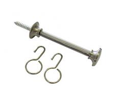 Gardinia - Gancho para Cortinas (10 cm, Acero), Color Plateado