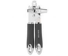 Salter BW11386EU7 Cosmos Abrelatas, manivela manual, abrelatas para manos con artritis y dÃ©biles, ancianos, para acampada, gancho para colgar, fÃ¡cil de limpiar, duradero, hierro, gris mate