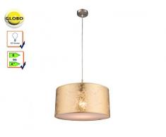 GLOBO Elegante techo Iluminación de plástico colgante lámpara textil goldfarbig 15187h