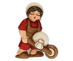 THUN - Figura BelÃ©n Hombre con Carretilla - Decoraciones Navidad Casa - LÃ­nea BelÃ©n ClÃ¡sico, Variante Roja - CerÃ¡mica - 6 x 4 x 8 h cm