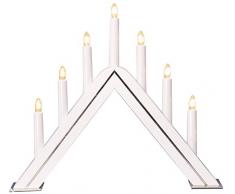 Best Season 241-48 Jarve - Candelabro (7velas, madera y metal, 41 x 36 cm), color blanco