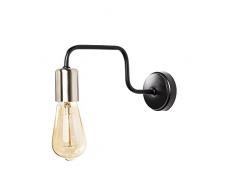 Aplique de pared, hierro , negro nickel, 4x28x11, casquillo E 27 Max 40 W