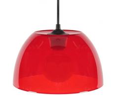 Tosel 13833 Plexi/Rute - Lámpara colgante de plástico (60 W, E27), Transparent/Rouge, E27, 60 wattsW 230 voltsV