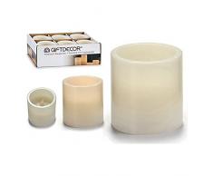 BigBuy Home S3605070 Vela Led, Crema, 7.5 x 7.5 x 7.5 cm
