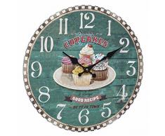 TFA 60.3045.13 FS-TFA - Reloj de Pared (sin Pilas), diseÃ±o Vintage de Cupcakes