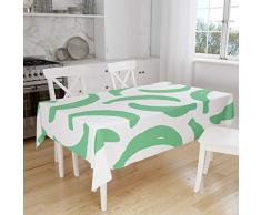 Bonamaison DecoraciÃ³n de Cocina, PoliÃ©ster, Antimoho, Secado rÃ¡pido, Impermeable, Mantel, Verde petrÃ³leo, Blanco, 140 x 160 Cm - DiseÃ±ado y Fabricado en TurquÃ­a