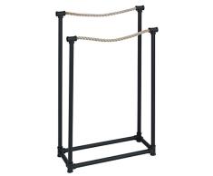 WENKO Toallero de pie Osuna - perchero de pie, Metal, 50.5 x 85.5 x 20 cm, Negro
