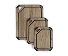 LACOR Tabla Corte, Fibra Madera + Silicona, Nogal, Grande