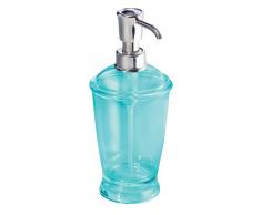 InterDesign Franklin Dosificador de baño, dispensador de jabón líquido de plástico, Azul Aguamarina/Plateado