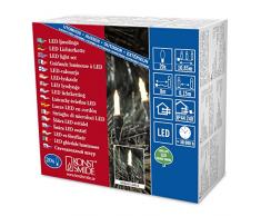 Konstsmide 6002-100 - Guirnalda con luces led (20 diodos de luz blanca cÃ¡lida, transformador exterior de 24 V, cable verde)