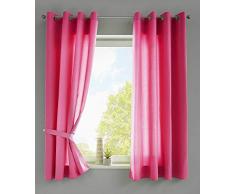 Gardinenbox Juego de 2 Cortinas con Ojales Berlin (Alto x Ancho 175 x 140 cm, microsatén Opaco, translúcido, Uni Matt, 20405N2, 20405N2-025