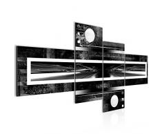 102141c - Imagen abstracta para pared (200 x 100 cm, lienzo de fieltro, formato XXL, 4 piezas, fabricado en Alemania, listo para colgar), color blanco y negro