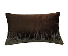 AM Home - Almohada de Terciopelo Plateada para Insertar Plumas, algodón, Color marrón, Queen