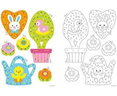 Vervaco - Kit para Perchas de Pascua decoración Bordado Kit, Multicolor, Juego de 2
