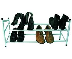 MSV ESTANTERIA para Zapatos-6 A 10 Pares, Metal, Blanco, 36x22x58.5 cm