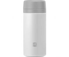 ZWILLING THERMO Botella tÃ©rmica, Colador integrado, Botella tÃ©rmica para tÃ© y agua infusionada, Aislamiento de doble pared, 420 ml, Altura: 17,2 cm, Blanco