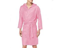 PETTI - Albornoz, Albornoz Mujer, Albornoz Hombre, Albornoz Unisex, Albornoz Microfibra, Albornoz con Capucha Bolsillos y CinturÃ³n, Rosa