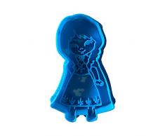 Cuticuter Anna Princesa Frozen Chibi Cortador de Galletas, Azul, 8x7x1.5 cm