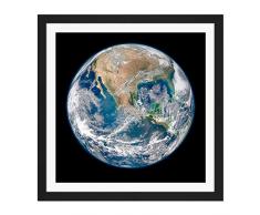 Fine Art Prints Space NASA North America - Cuadro de Madera con Marco de Madera, 40,6 x 40,6 cm