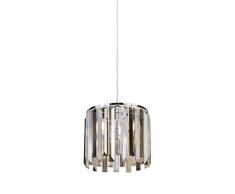 Lighting Collection - Lámpara de techo colgante (cristal ahumado y ámbar, marco cromado)