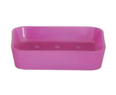 MSV 140695 - Soft Touch Peach jabonera Piel PS/Revestimiento de Goma pÃºrpura 11.8 x 8.80 x 2.7 cm