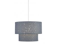 Lighting Collection - Pantalla para lámpara de techo (2 niveles, con detalle de corte láser), color gris