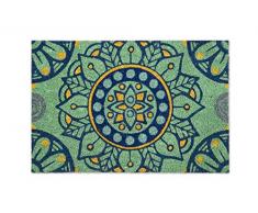 Excelsa Mandala mediterráneo Felpudo Entrada, Fibra de Coco, Multicolor, 40 x 60 cm