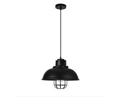 Lampara colgante tipo industrial, Retro, 1xE27, 230V, Negro (Lampara colgante)