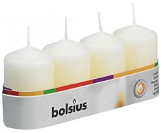 BOLSIUS - Velas Pilar - 2.4 x 1.6 - Marfil - Bandeja de 4, 60/40mm