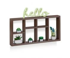 Relaxdays Estantería Colgante con Compartimentos, Madera MDF, Marrón, 30.5 x 61 x 7.5 cm