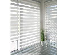 madecostore - Estor Doble Enrollable para dÃ­a Nocturno, Color Blanco â 64 x 250 cm â FijaciÃ³n con perforaciÃ³n â Cadena cromada