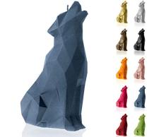 Candellana Hecho a Mano Wolf Low-Poly Vela de Regalo - Divertida - Vela Decorativa - Decoración del Hogar - Regalos para Amigos - Mecha de Algodón - Tiempo de Quemado 35h - Vela Jeans