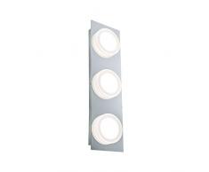 Paulmann 70876 Aplique LED Doradus Cuadrado Incl. 3x4,7 W Pared, Cromo, luminaria para Espejo, Metal, plÃ¡stico, lÃ¡mpara para Pasillo 3000 K, 14.1 W