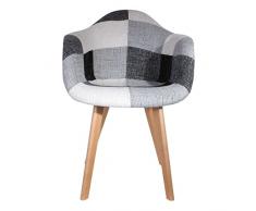 SILLA BUTACA PATC. GRIS-BLANCO