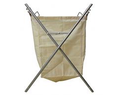 Protenrop 2820951 - Cesto plegable, 46,5 x 40 x 71 cm, color plateado