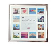 Inov8 16 x 40,64 cm Insta-Frame Marco para Instagram 13/de Estampado a Cuadros de Fotos con paspartú Blanco y Blanco con Borde, Acabado Cromado