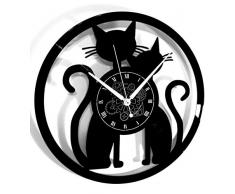 Instant Karma Clocks Reloj de Pared de Vinilo Idea Regalo Vintage Hecho a Mano Pareja Gatos