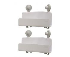 Joseph Joseph Caja de ducha esquinera autodrenante EasyStore, 2 unidades, color blanco