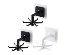 Pasa el ratón por encima de la imagen para ampliarla NA 3 piezas de gancho plegable giratorio de 360° con gancho giratorio para colgar utensilios de cocina en la pared,