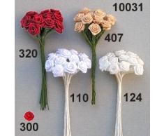 Rasp Escofina Ribbon-Rose Flores Artificiales, Ruby, 10 mm, pequeño