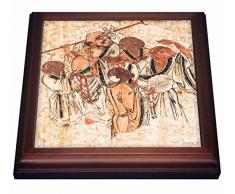 3dRose - Cuadro de pared, diseño de patillas de Shaolin, cumpleaños de Kung Fu, canción Shan, cerca de Zhengzhou, provincia de Henan, azulejos chinos, 8 por 8 pulgadas, cerámica, marrón, 19,05 x 2,22 x 19,05 cm