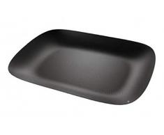 Alessi MoirÃ© Bandeja rectangular de diseÃ±o en acero colorado con resina epossidica negro con decoraciÃ³n en relieve, Steel