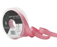 Berisfords 3501 15 mm malva 977 10,5 x 3 cm de cinta satinada por ambas de poliéster de doble cara, malva