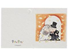 Mopec Tarjeta librito de Boda de Pit&Pita bajo una Lluvia de Confetti, Pack de 100 Unidades, Cartulina, Multicolor, 0.02x6.50x4.00 cm