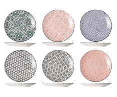 Cosy & Trendy Plato plano DELIRIO 6 Assortis-D23.5 Cm-lote de 6