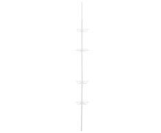 Amazon Basics - Estante de ducha esquinero, 4 niveles, acero inoxidable, altura ajustable hasta 267 cm