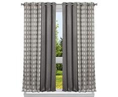 Kelvin Juego de Cortinas geomÃ©tricas para Ventana, Gris, 37x84